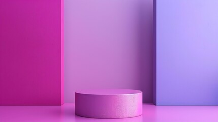 Geometry Refined: Captivating 3D Rendered Minimal Podium in Geometric Plastic, Elevating Presentation with Modern Shapes and Sleek Simplicity