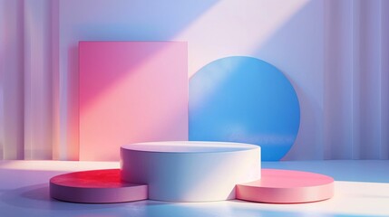 Modern Elegance Redefined: Captivating 3D Rendered Minimal Sleek Podium in Solid Plastic, Elevating Presentation with Clean Lines and Contemporary Sophistication