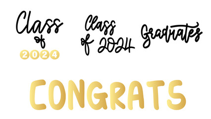 Class of  hand writing in graduation, Congratulations Graduates Class 2023. Template for graduation design ,Vector illustration EPS 10