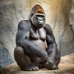 Fototapeta premium gorilla, art, graphic, AI, digital, illustration, material, image, Generative AI