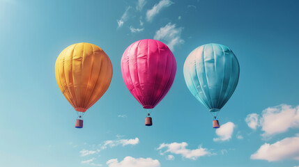 Fototapeta na wymiar Four balloons floating in the sky