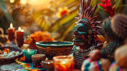 Mexican Cultural Symbols: Representing Tradition and Pride on Cinco de Mayo. Generative AI. - obrazy, fototapety, plakaty