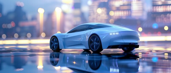 Futuristic Concept Car Design with Eco-Friendly Electric Technology