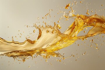 Golden oil splash cut out, photography