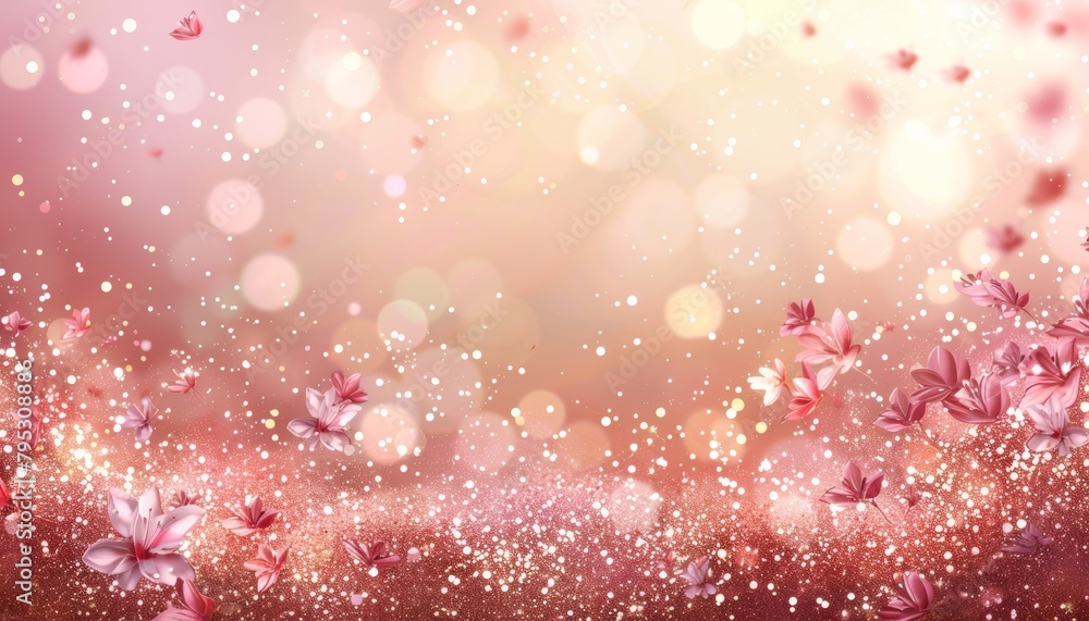 Poster abstract pink light bokeh background with blurred defocused effect for design projects