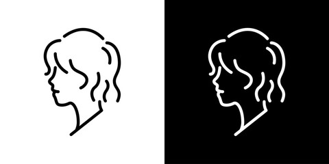 シンプルな女性の横顔アイコン