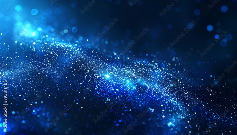 Poster ethereal abstract blue bokeh lights form a mesmerizing and enchanting blurred background