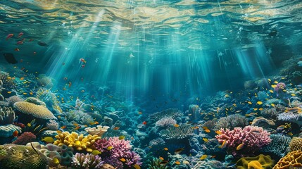 Coral reef in the sea - obrazy, fototapety, plakaty