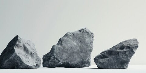 Naklejka premium Rock on white background.