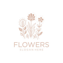 Flowers, floral and botanical logo vector illustration