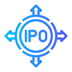 initial public offering gradient icon