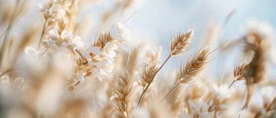 Fototapeta premium golden wheat field in summer wide landscape
