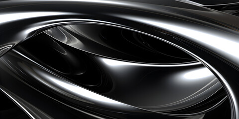 Abstract black and white chrome background