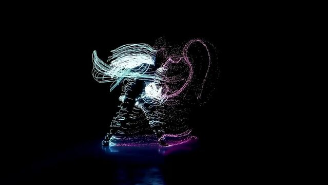 3D-animation. tail character from the wires dancing  