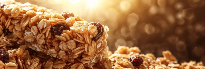 Detailed close up of chewy granola bar showcasing soft texture and flavorful mix ins - Powered by Adobe