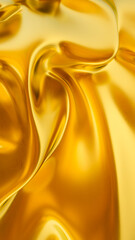 Abstract golden liquid. Golden wave background. Gold texture. Lava, nougat, caramel, amber, honey, oil. 3d rendering illustration not AI