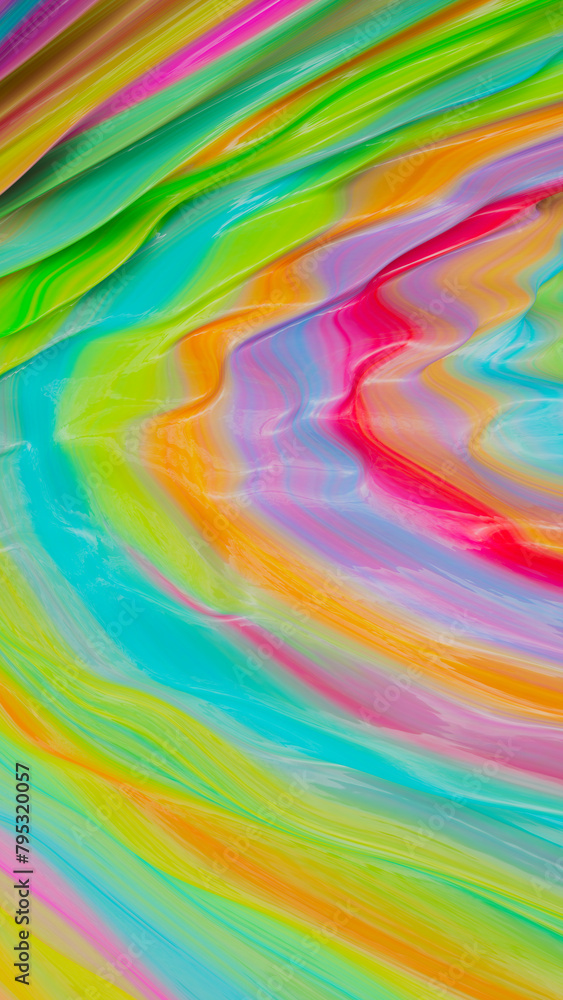 Poster paint wave abstract vertical background. 3d rendering illustration not ai
