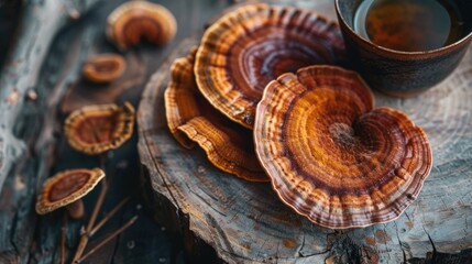 reishi mushroom health concept