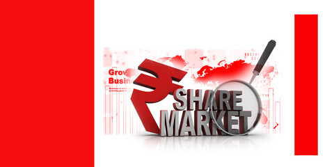 3d illustration share market concept

