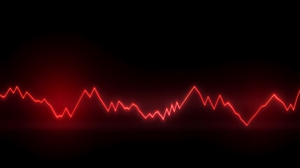 Red glowing heart shaped pulse line