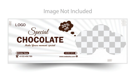 Chocolate cake Food promotional set of editable minimalfb cover template Social media post Fb cover