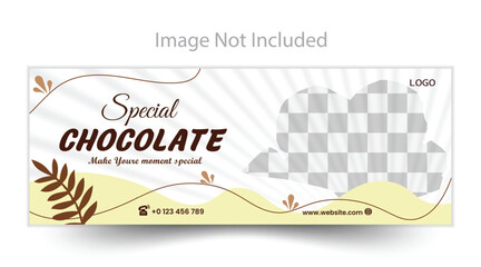 Chocolate cake Food promotional Facebook cover social media banner & web advertising template design.