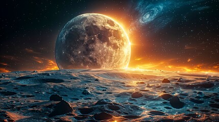 Alien Sunrise on a Rocky Exoplanet