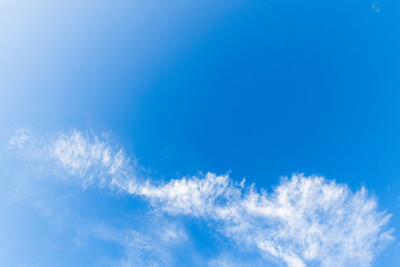 Blue sky with white clouds on a daytime. Natural background