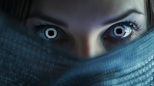 Intrusive Spyware Eyes Amid Binary Code