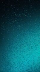 Turquoise color gradient dark grainy background white vibrant abstract spots on black noise texture effect blank empty pattern with copy space