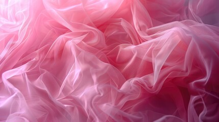Obraz premium Pink sheer fabric with glitter and soft folds. Textile design with sparkling particles concept.