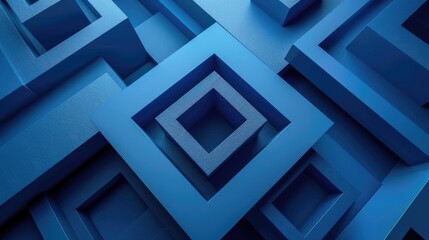 Abstract Blue 3D Geometric Background