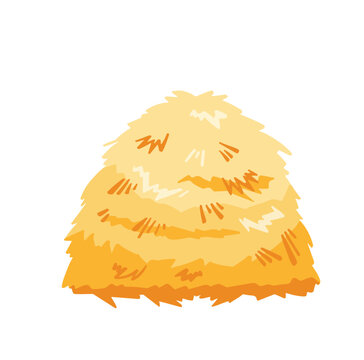recommend clip art: Haystack with hay colored cartoon symbol. vector
