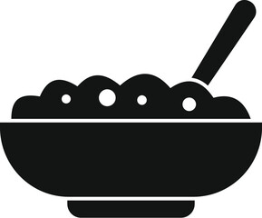 Rice food bowl icon simple vector. Ceramic pot. Meal grain cooked