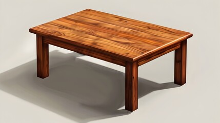 Fototapeta premium Craftsmanship Spotlight: Intricate Grain Textures of a Classic Wooden Coffee Table