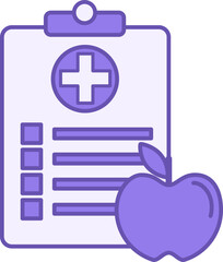 Colored Nutrition Icon. Vector Icon of List of Useful Products. Medical and Dietary Nutrition. Healthy lifestyle. Wellness Concept