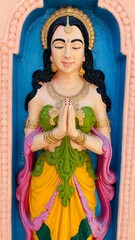indian godess statue praying concept