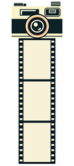 Isolated Vintage Retro Camera with Film Strip