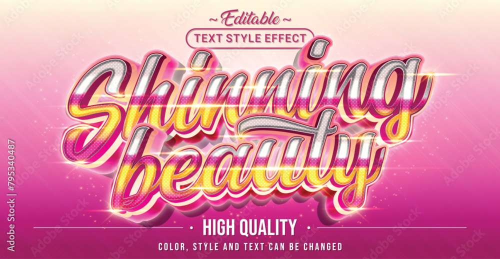 Poster Editable text style effect - Shinning text style theme.