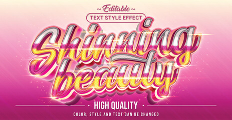 Editable text style effect - Shinning text style theme.