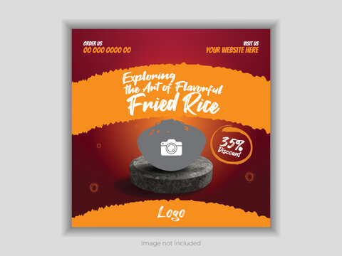 Food advertising on social media and template for Instagram, Facebook or any social media post