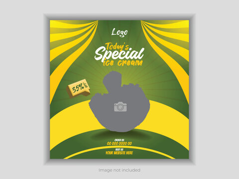 Food advertising on social media and template for Instagram, Facebook or any social media post