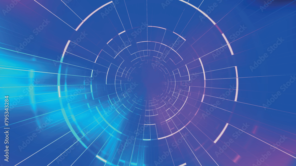 Poster abstract digital background. big data visualization. circular rotations of fantasy circle of colorfu