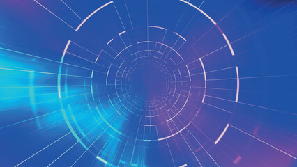 Abstract digital background. Big data visualization. Circular rotations of fantasy circle of colorful particles, beautiful color spiral, elegant particle background. 3D vector