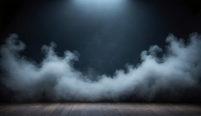 stage with smoke and volumetric light