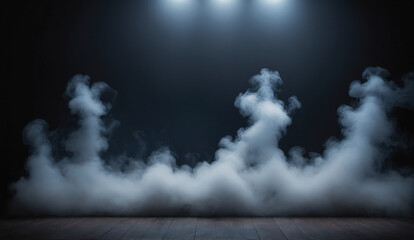 stage with smoke and volumetric light