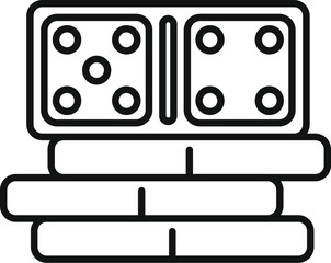 Domino stack icon outline vector. Play game. Gamble casino