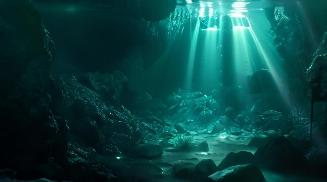 underwater light that forms a christian cross