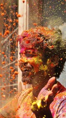 Holi festival, splash or spatter of colors