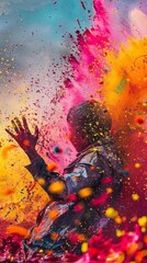 Holi festival, splash or spatter of colors